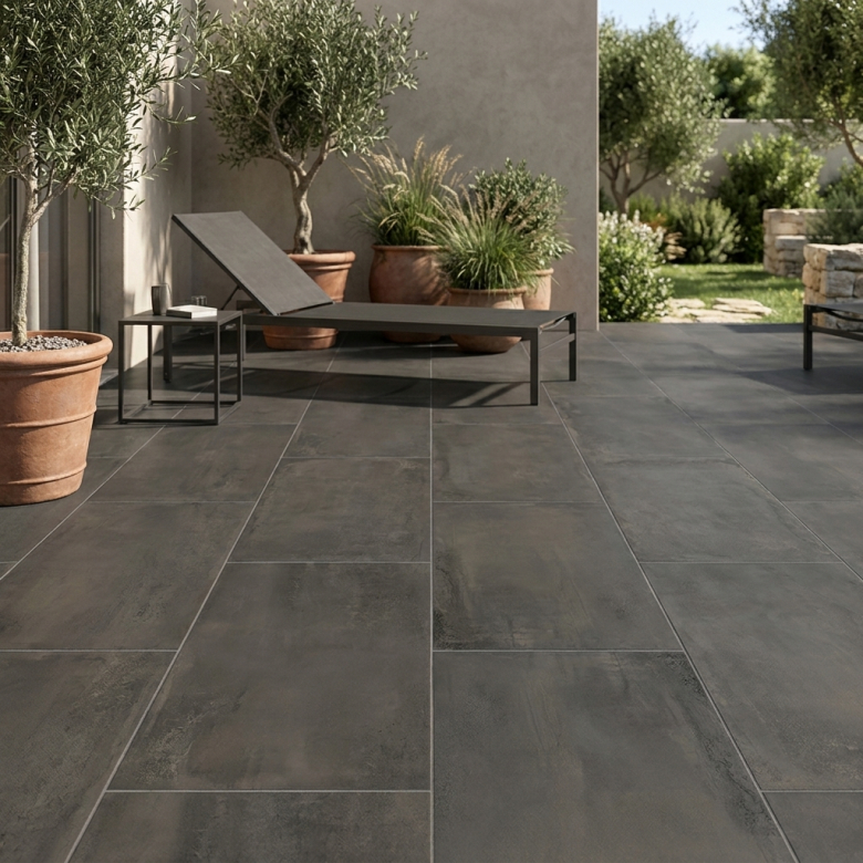 Carrelage sol extérieur moderne Liberty coal R11 60x120 cm