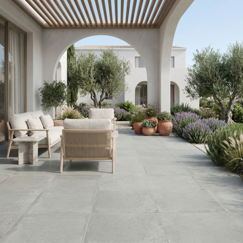 Carrelage sol extérieur Teguise gris R11 120x120 cm