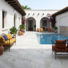 Carrelage sol extérieur effet Pierre de Bali Chateau blanc R10 60x60 cm