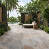 Carrelage sol extérieur effet Pierre de Bali Chateau gris R10 60x60 cm