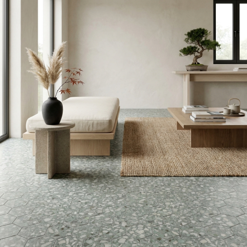 Carrelage sol hexagonal...