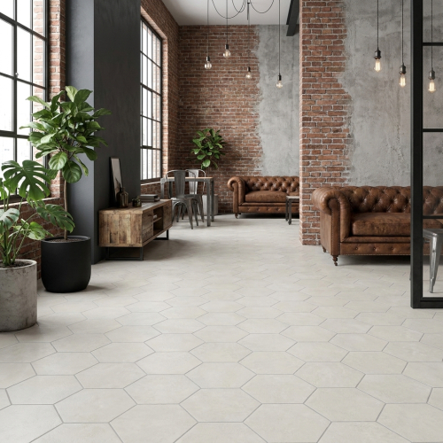 Carrelage sol hexagonal...