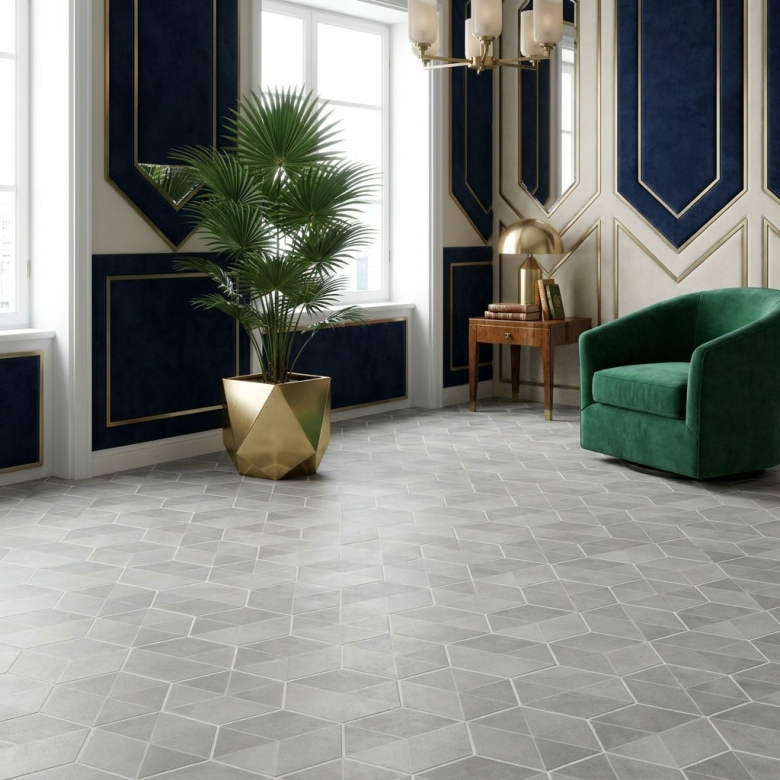 Carrelage sol hexagonal Arsenal Capri grey 23x27 cm