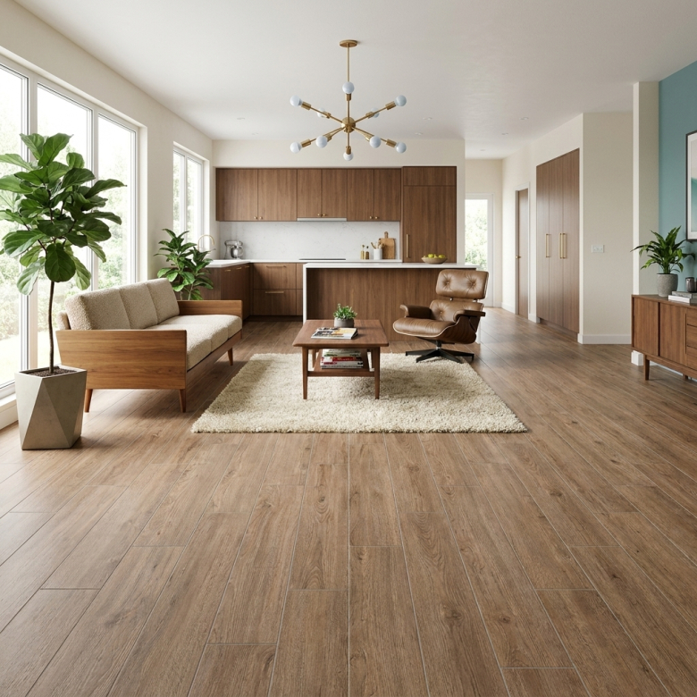 Carrelage sol imitation parquet Elégance marron 23x120 cm