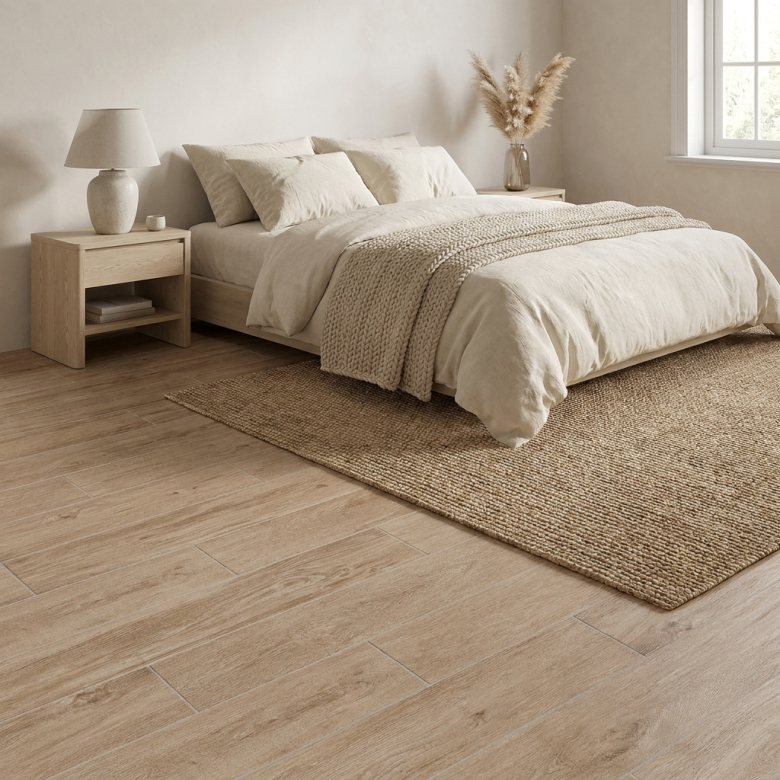 Carrelage sol imitation parquet Bilinga cannelle 20x120 cm
