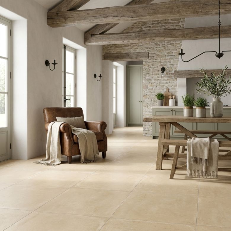 Carrelage sol traditionnel Estany sable 60x60 cm