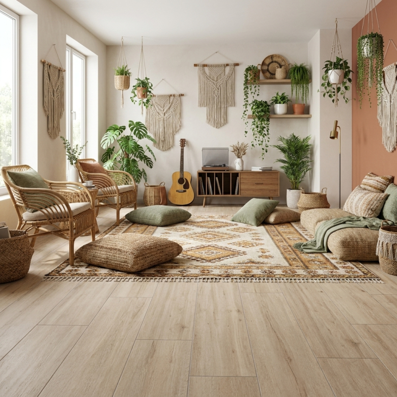 Carrelage sol imitation parquet Palm natural 23x120 cm