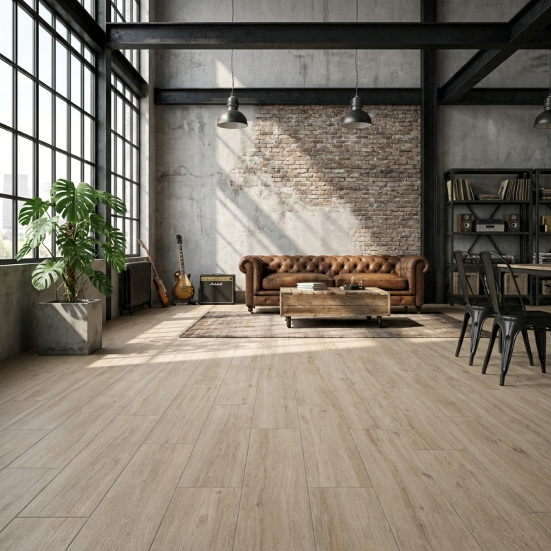 Carrelage sol imitation parquet Palm natural 23x120 cm