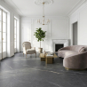 Carrelage sol effet pierre Carrara nero 60*60 cm