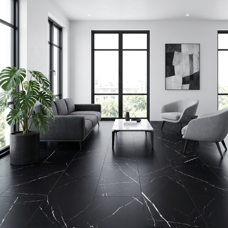 Carrelage sol effet marbre Déco Slate mat bellagio 30x60 cm