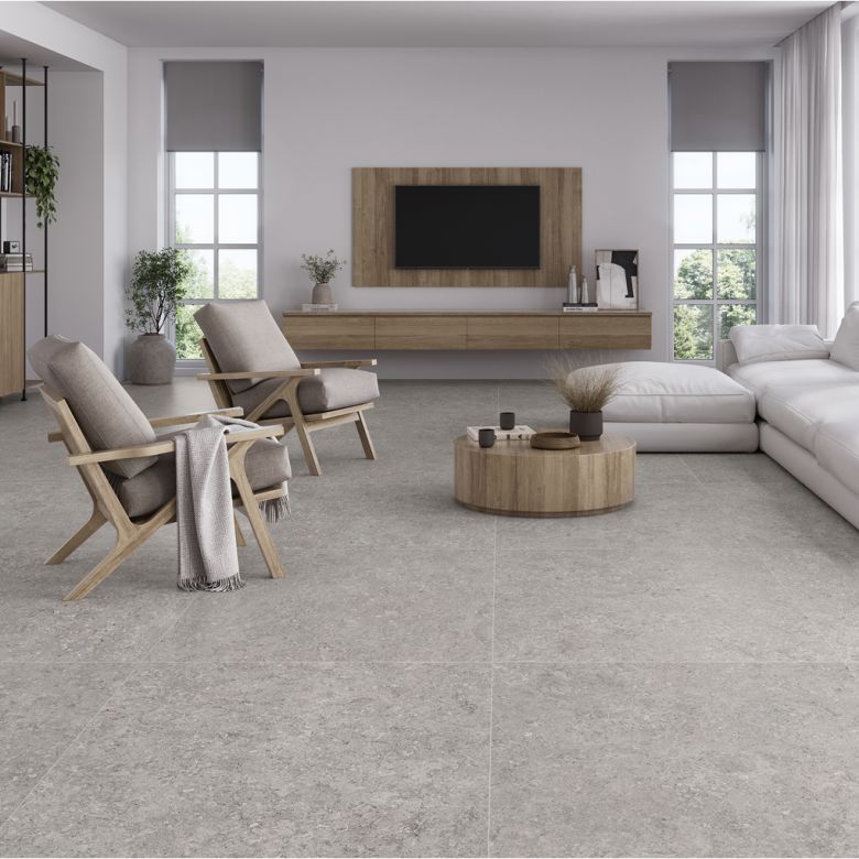 Carrelage sol effet pierre Laconi gris100x100 cm
