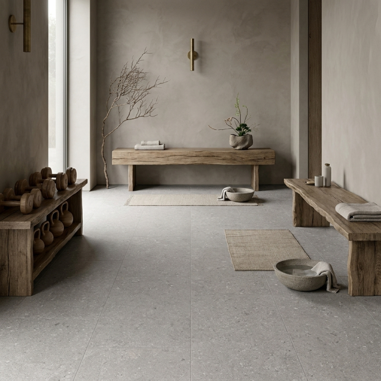 Carrelage sol effet pierre Laconi gris 60x120 cm