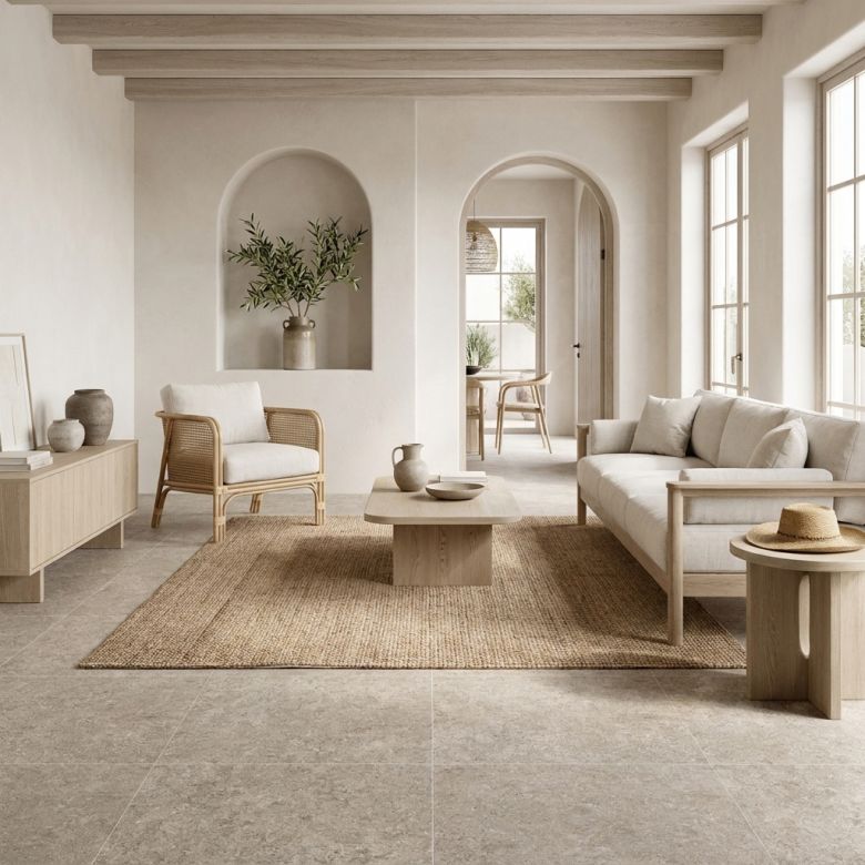 Carrelage sol effet pierre Laconi sable 60x60 cm