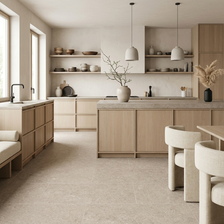 Carrelage sol effet pierre Laconi sable 60x120 cm