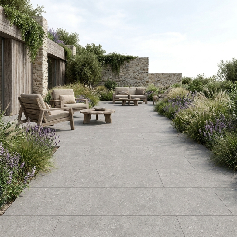 Carrelage sol extérieur effet pierre Laconi gris R11 60x120 cm