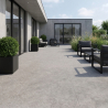 Carrelage sol extérieur effet pierre Laconi gris R11 100x100 cm