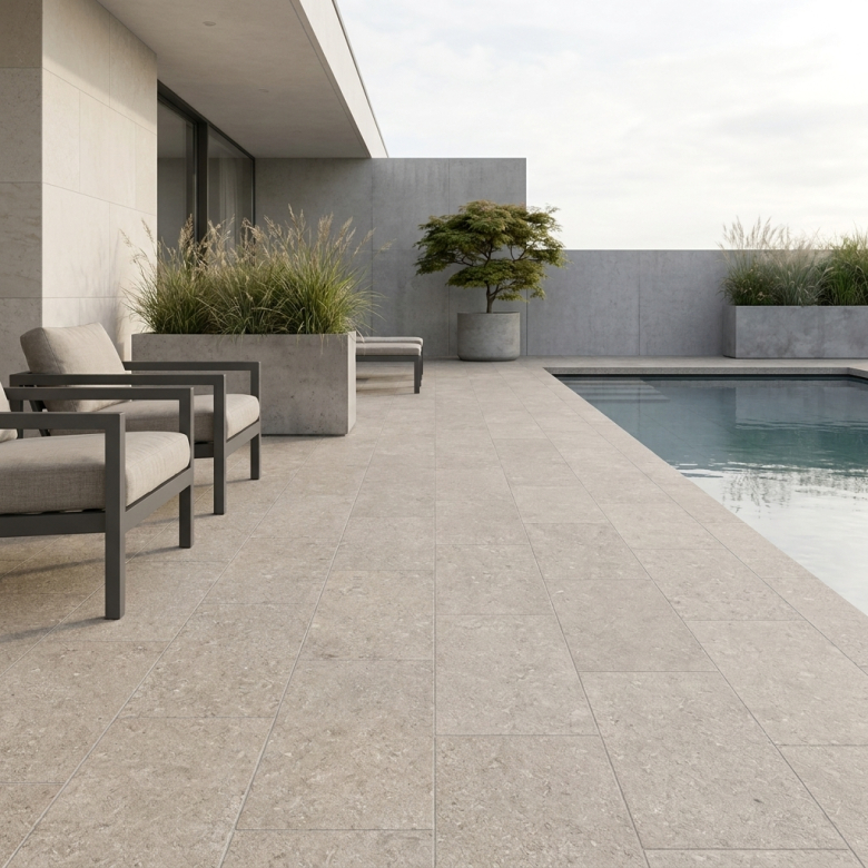 Carrelage sol extérieur effet pierre Laconi sable R11 60x120 cm
