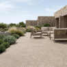 Carrelage sol extérieur effet pierre Laconi sable R11 100x100 cm