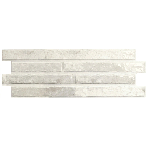 Carrelage mur effet zellige Meknès blanc poudré satiné 15x45 cm