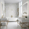  Carrelage sol et mur poli effet marbre Botticcino outline white 60x120 cm - Réflex Boutique