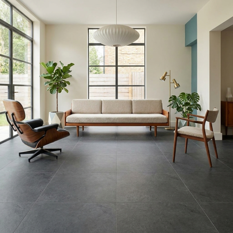 Carrelage sol moderne Day dark grey 120*120 cm