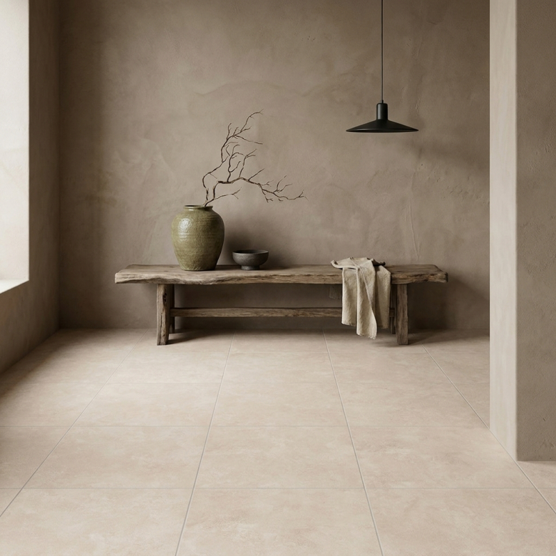 Carrelage sol moderne Nikkō crème 60x60 cm