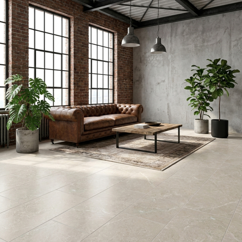 Carrelage sol effet pierre perle earth 60x120 cm