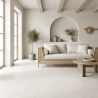 Carrelage sol effet pierre Suwon blanc grisé 60x120 cm