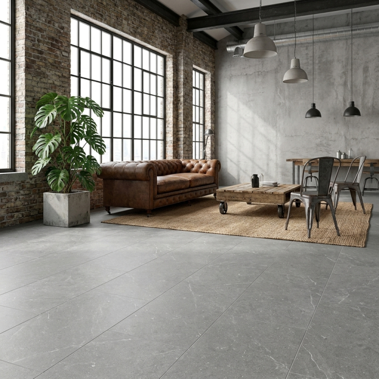 Carrelage sol effet pierre Suwon gris 60x120 cm