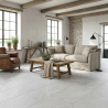 Carrelage sol effet pierre Lindos Blanc grisé 60x120 cm