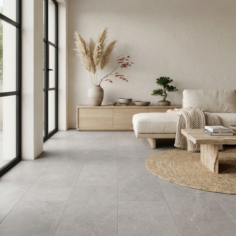 Carrelage sol effet pierre Kiyosumi Gris 30x60 cm