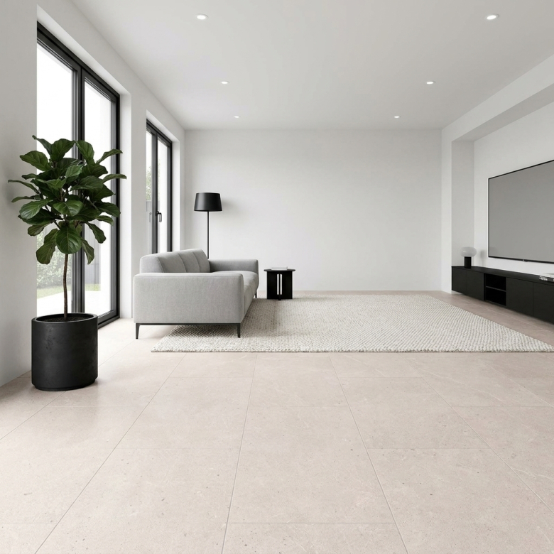Carrelage sol effet pierre Kiyosumi Sable 60x120 cm