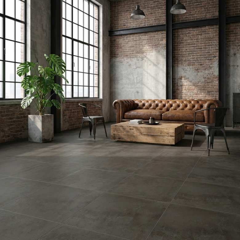 Carrelage sol effet métal Zinc brown 59,2x59,2 cm