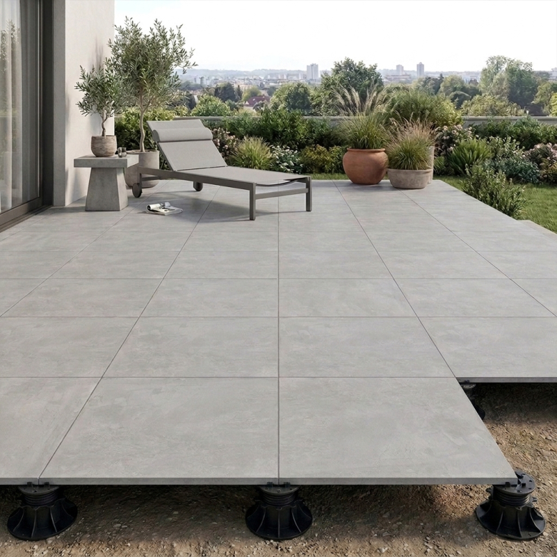 Dalle extérieur Arès 2.0 gris perle R11 60x60 cm