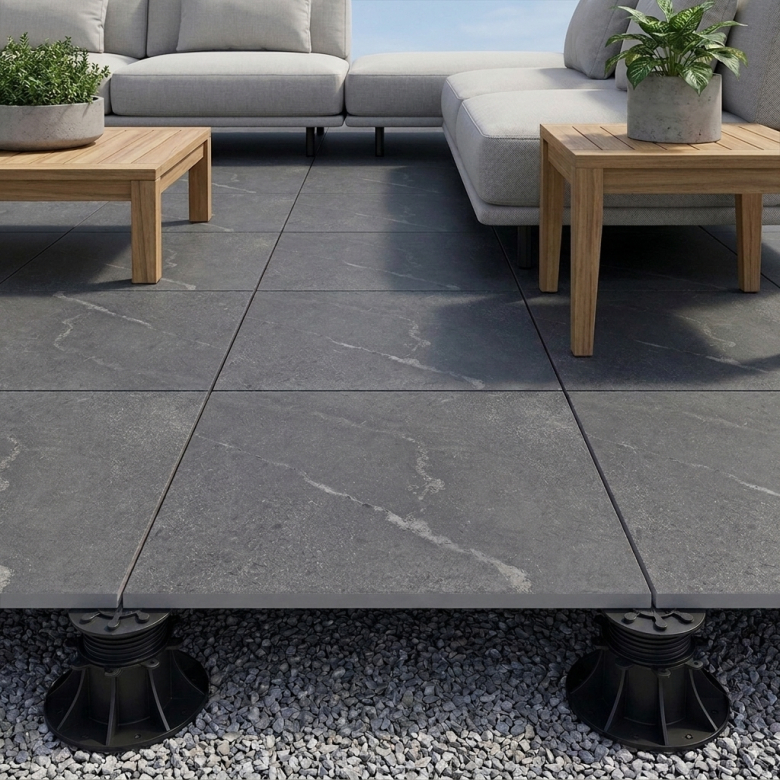 Dalle extérieur Opale 2.0 gris anthracite R11 60x60 cm