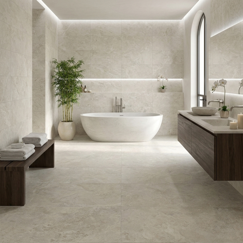 Carrelage sol effet Travertin Bosa Naturel 30x60 cm