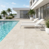 Carrelage sol extérieur effet travertin Auvergnat naturel 40x60 cm R11