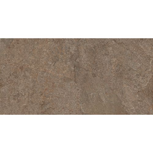 Carrelage sol effet pierre Pienza terre d'ombre brûlée 30x60 cm