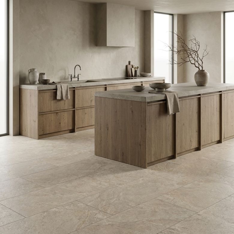 Carrelage sol effet pierre Pienza sable 30x60 cm