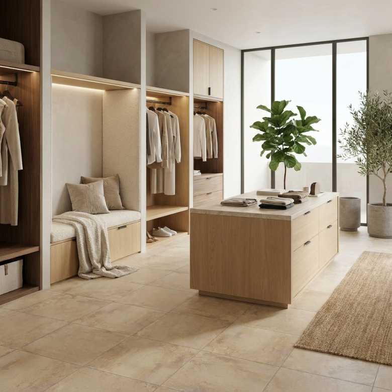 Carrelage sol effet métal Magnétik beige 59.5*59.5 cm