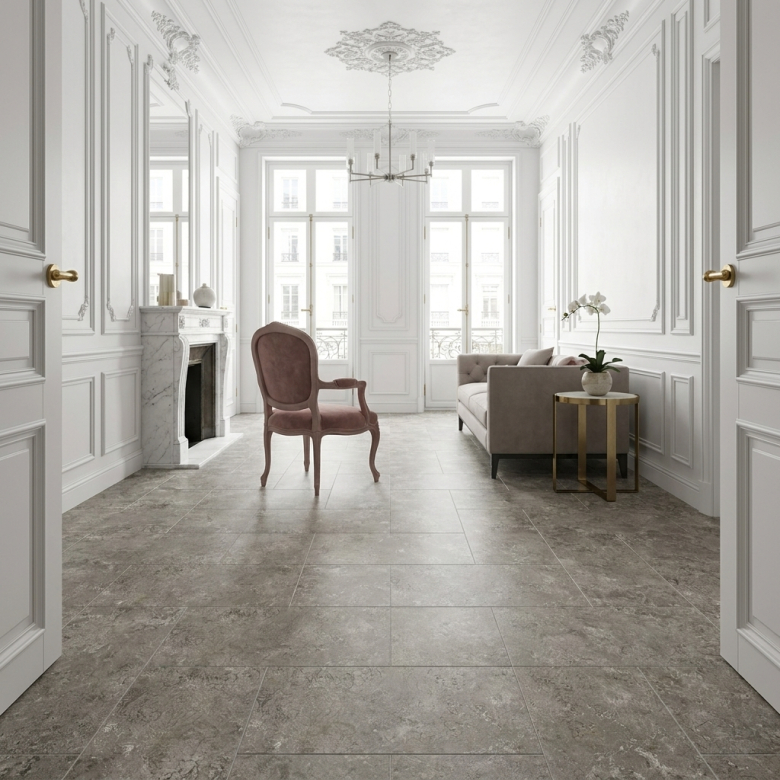 Carrelage sol et mur effet métal Atonium Concert Gris 60*120 cm