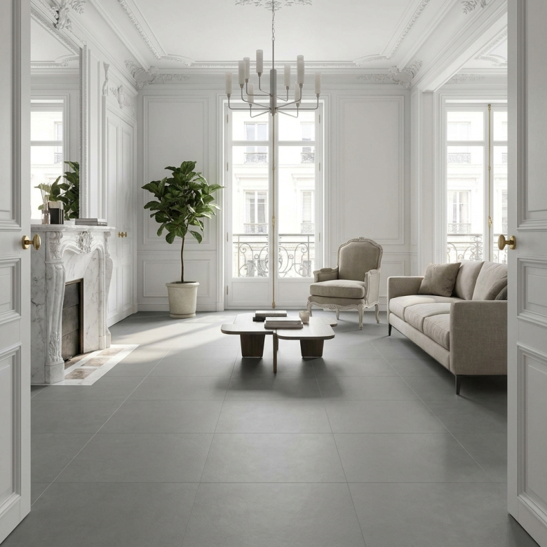 Carrelage fin sol et mur Extra gris 100x100 cm