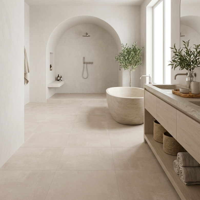 Carrelage sol poli Agra crème 60x60 cm