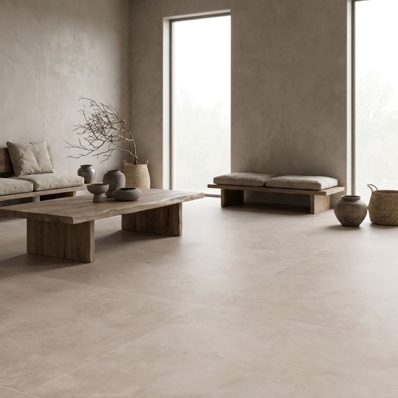 Carrelage sol poli Agra crème 100x100 cm
