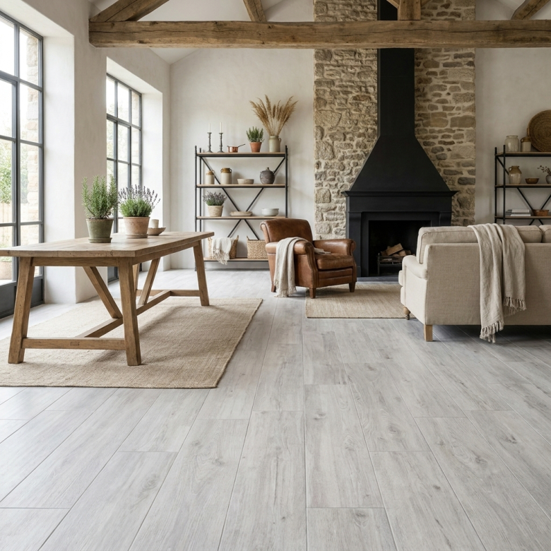 Carrelage sol imitation parquet Séquoia white 30*120 cm