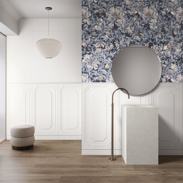 Frise Boiserie zocalo sorico blanc 10x60 cm