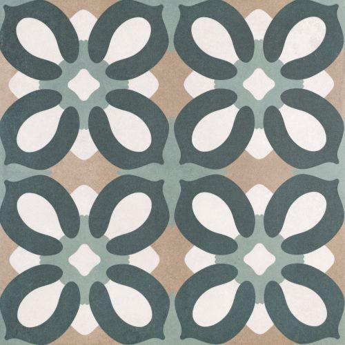 Carrelage sol effet carreaux de ciment Sligo vert sapin 33x33 cm