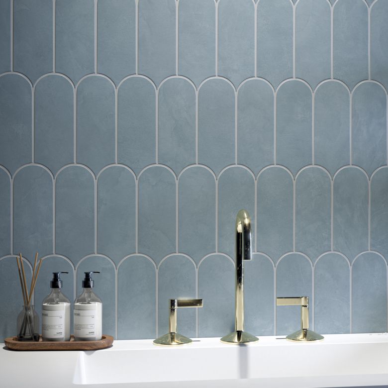 Carrelage mur effet Fleur Chic bleu8x21,5 cm