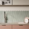 Carrelage mur effet Fleur Chic vert sauge8x21,5 cm