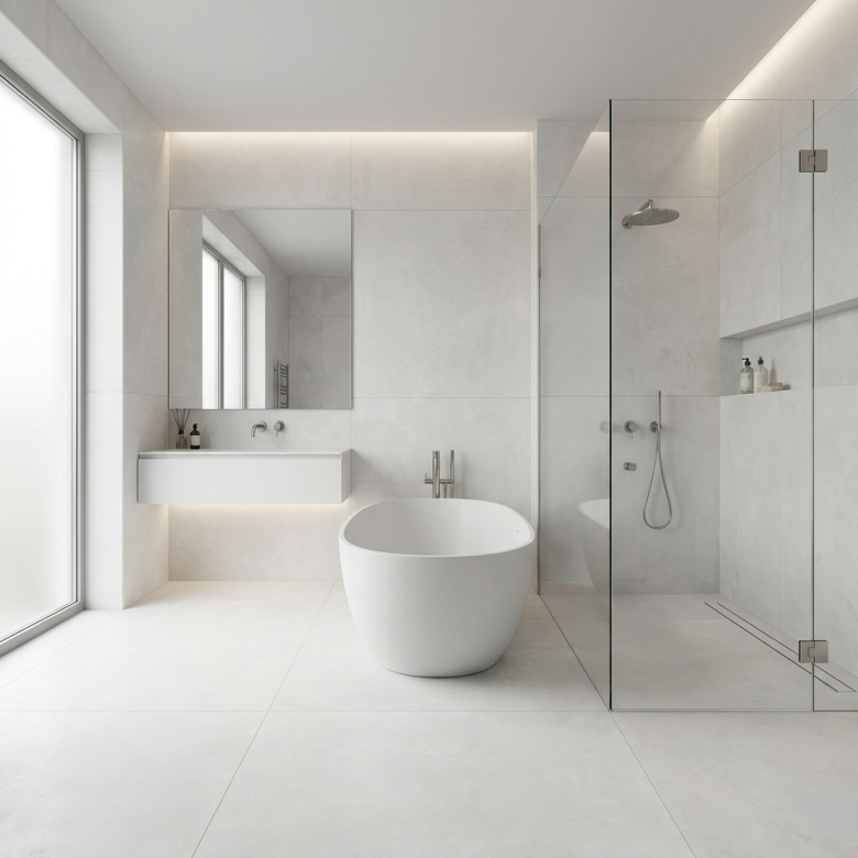 Carrelage sol moderne Chic blanc 75x75 cm